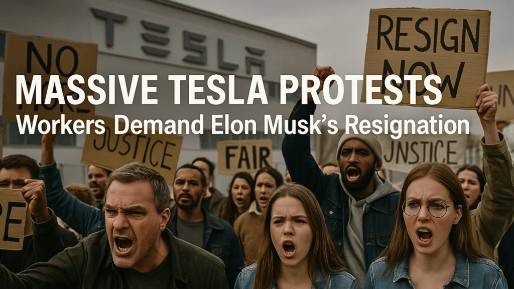 Massive Tesla Protests: Workers Demand Elon Musk’s Resignation