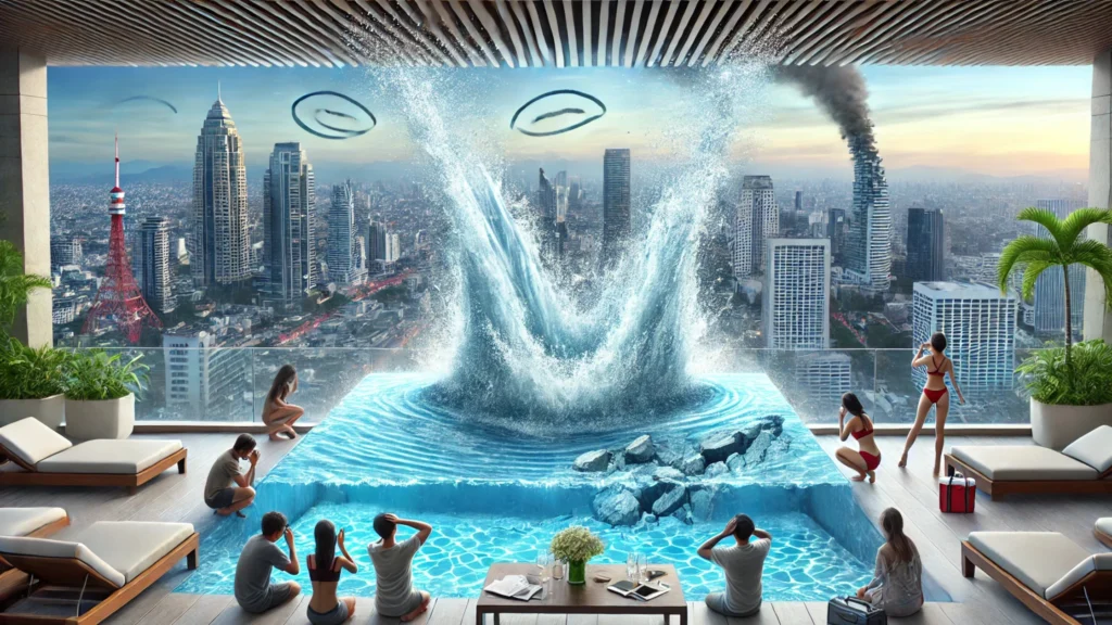 "Viral Video Shows Infinity Pool Overflowing as Bangkok Shakes During Earthquake"