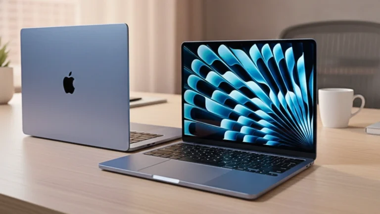 Conceptual render of the MacBook Pro redesign for 2026 showing the new thinner chassis, tandem OLED display, and rumored touchscreen interface.
