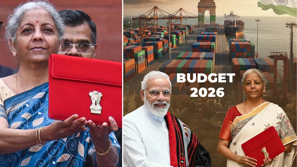 Infographic showing the Budget 2026 proposals for MSME credit and export duty rationalization to counter US trade tariffs.
