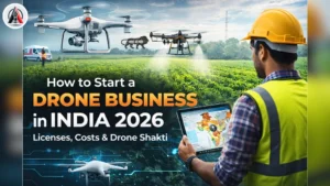 News 6 A professional drone pilot in India checking the Digital Sky map before a commercial flight.