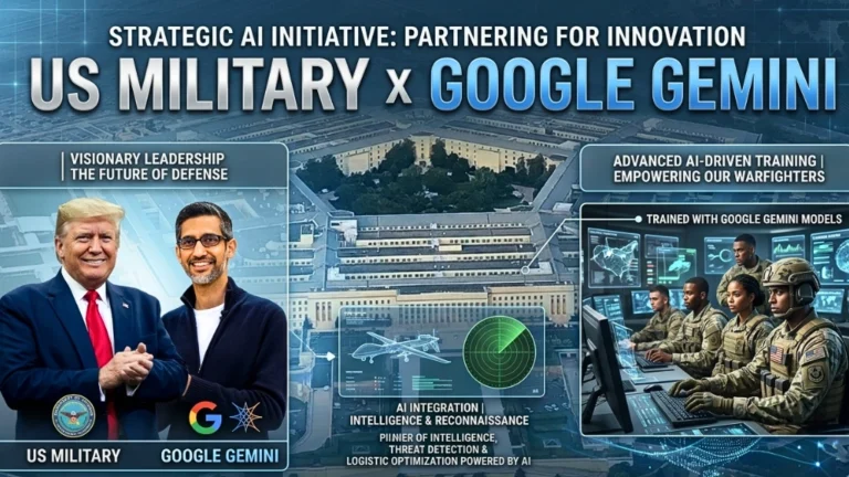 Articoli News - Home 8 A digital representation of Google AI in Military showing the GenAI.mil portal being used by defense staff.
