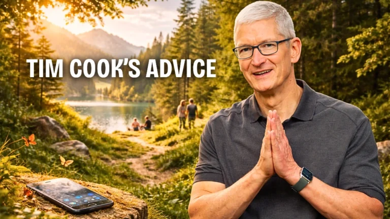 Articoli News - Home 8 A person putting away their phone to follow Tim Cook's advice on digital detox and mental health.