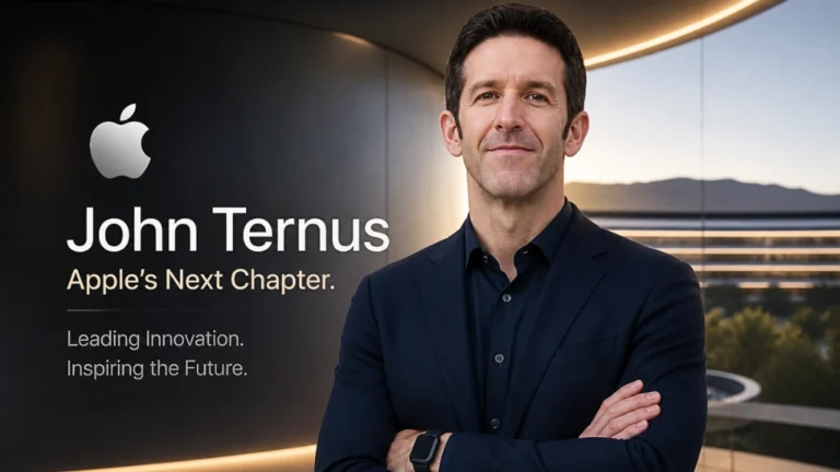 A professional portrait of Apple new CEO John Ternus, who is set to lead the company starting September 2026.