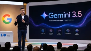 Highlights from Google IO 2026 showing the integration of Gemini AI across Search, YouTube, and smart glasses.