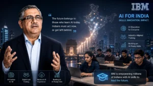 IBM India Managing Director Sandip Patel discussing the need for massive workforce reskilling to support India's AI goals in 2026